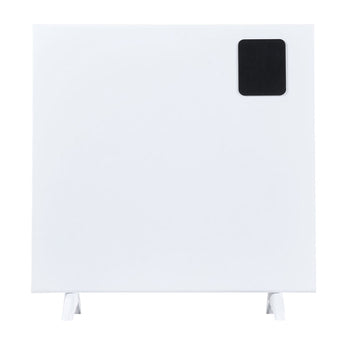 Front view of white convection heater with black control window