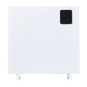 Front view of white convection heater with black control window