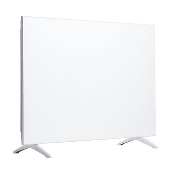 Side view of white convection heater panel on casters