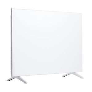 Side view of white convection heater panel on casters