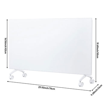 Freestanding convection heater, white panel, on caster wheels