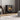 Freestanding LED electric fireplace heater in black with glass-front flame effects