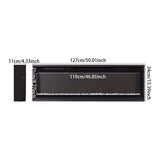 50-inch wall-mounted electric fireplace size diagram for the black unit frame