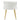 White teddy fleece dressing table stool front view with curved back and gold tapered legs