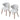 Set of 2 modern dining chairs, grey upholstered seats, curved back, wood legs