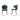 Set of 2 modern dining chairs, green upholstered seats, curved back, tapered wood legs
