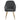 Dark gray velvet dining chair with ribbed back, padded seat, and gold metal legs