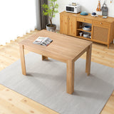 Modern rectangular wooden dining table with sturdy legs, original wood