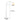 Adjustable arch LED floor lamp, white shade; base 28×3 cm, height 130–180 cm