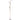 Double-headed brass floor lamp with two white globe shades and round base