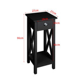 Console table dimensions: 27cm wide x 66cm high, drawer height 10cm