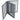 Grey 4-panel foldable pet gate with hinged panels and interlocking corner frame