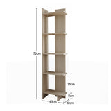 Light wood corner rack dimensions: 170cm tall, 45cm wide, 22cm depth, 5 tiers