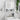 Wall-mounted rectangular mirror cabinet with 2 white doors and side mirrored panels