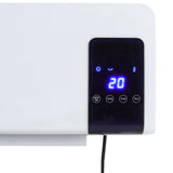 Wall-mounted electric heater control panel with blue LED temperature 20