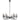 Black candle pendant chandelier with central chain and eight flame-style bulb sockets