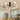Industrial 6-light ceiling fixture with black round canopy and six white globe bulbs