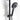 Black handheld shower head with spray nozzles and water stream