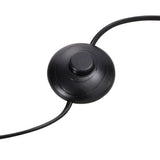 Black power switch cap on the cord of an industrial floor light