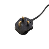 Black two-prong power plug with cord for floor standing lamp