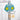 Teal kids basketball hoop with football goal, character face on top, hoop close