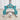 Teal kids basketball hoop with football goal, front view with soccer ball