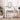 White vanity desk with oval mirror and drawers, includes cushioned stool