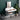 Modern makeup desk set with lighted mirror, white vanity table and matching stool