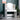White vanity desk with lighted round bulbs mirror and open side shelves