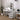 White dressing table set with lighted mirror, side shelves, drawers and cushioned stool