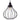 Black wire globe pendant shade with visible Edison-style bulb