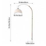 E27 1-Light floor lamp diagram: cream dome shade, 85cm height