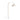 Floor lamp profile on white: arched bronze pole with cream fabric shade