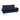 Blue chenille storage bench with hinged lid open for hidden storage