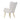 White recliner chair side view, tall backrest and armrests, gold metal legs