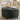 Black round PU leather storage ottoman, tufted lid and stud trim with rounded base