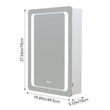 Rectangle LED mirror cabinet size: 49.5×70×13cm (L×H×D)