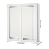 LED mirror cabinet dimensions view: 60cm wide, 70cm high, 13cm deep.