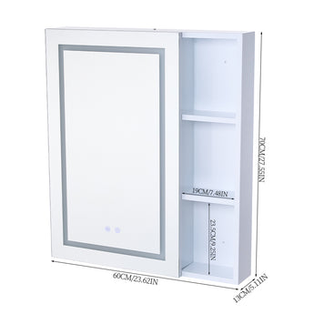 Wall mirror cabinet size 60cmW x 13cmD x 70cmH; shaver socket cutout on door