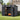 4x8FT outdoor plastic garden storage shed with open door and interior shelving