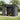 4x8FT outdoor plastic garden storage shed with dark gray frame and double doors