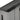 Tool shed roof overhang with dark metal panel and edge mounting brackets
