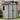 Apex Roof Garden Tool Shed, light gray siding with black door frame and wall window