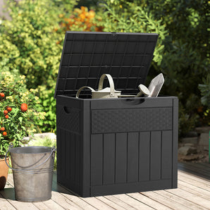 Aufbewahrungsbox 126L wasserdicht, schwarz, Front-Relief und Schließlasche
