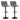 Grey PU upholstered bar stools with quilted seats, black gas-lift legs and footrings