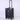 Black cosmetic travel case with telescoping handle, two front drawers, and wheels