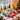Christmas tree ornaments set: red, green, and white baubles with snowflake and grid designs.