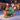 6 ft Christmas inflatable Polar Express scene: snowman, elf, candy-cane train