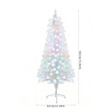 Pre-lit artificial Christmas tree with multicolor LED lights; 180cm x 82cm on stand