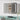 Rectangular LED mirror with open shelving inside and glowing light border